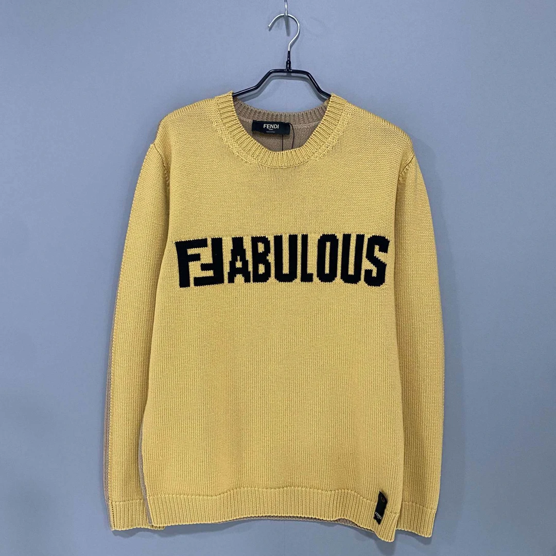 99新 FENDI/芬迪 拼色字母logo毛衣/50码/27895