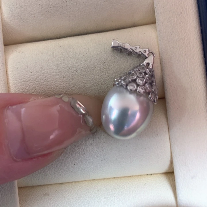 颈饰银S925镶嵌海水珍珠