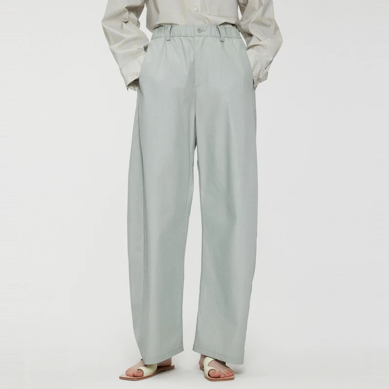 JNBY/江南布衣夏香蕉裤女全棉府绸高腰宽松阔腿裤通勤5O5E15280