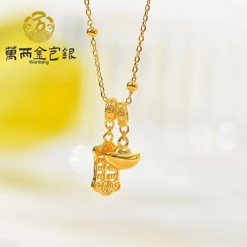 坠链均足银 足银套链    足银元宝算盘套链时尚简约
