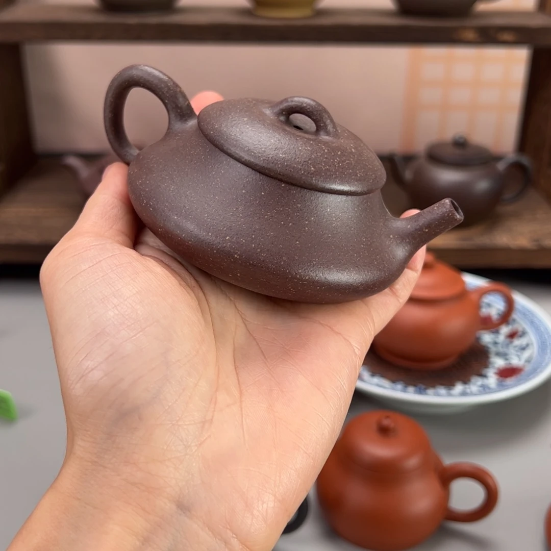 紫砂茶杯粗颗粒花块30目隐瓢120cc