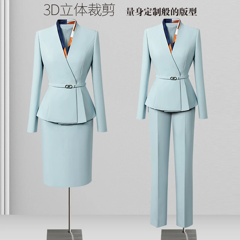 高级感职业西装套装女2025新款行政前台工装美业美容院秋季工作服
