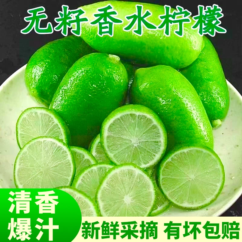 海南无籽香水柠檬新鲜正宗青柠檬奶茶店专用当季大果暴打整箱批发