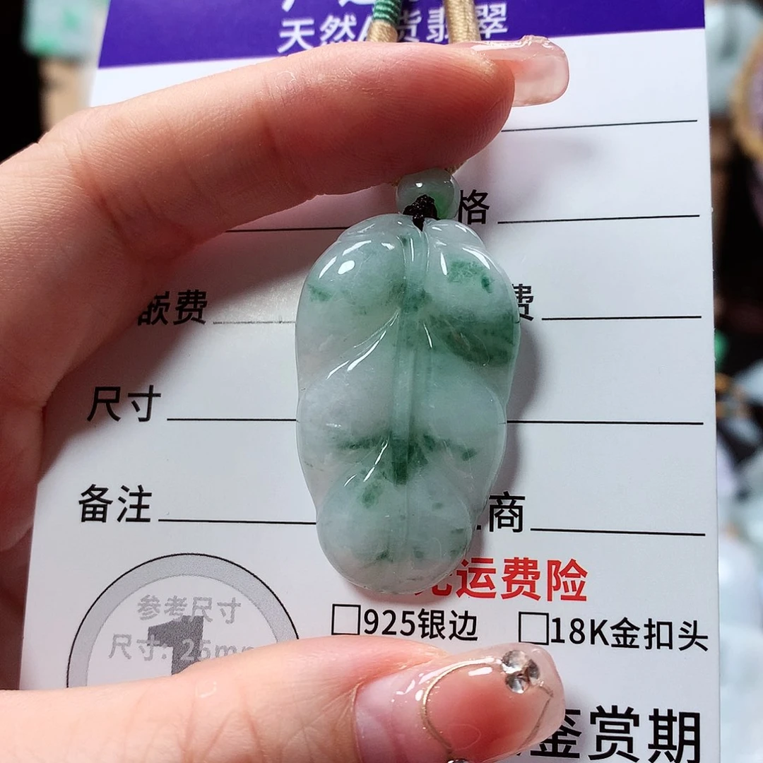 翡翠颈饰未镶嵌叶子