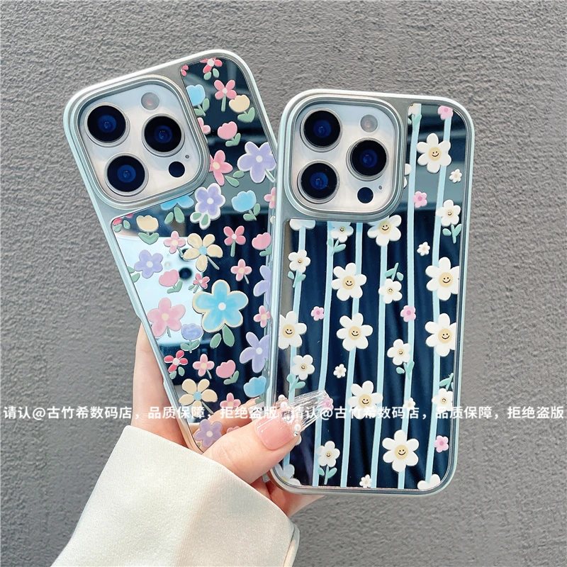 电镀大孔相框镜面适用苹果iPhone16/华为荣耀/小米手机壳pura70潮