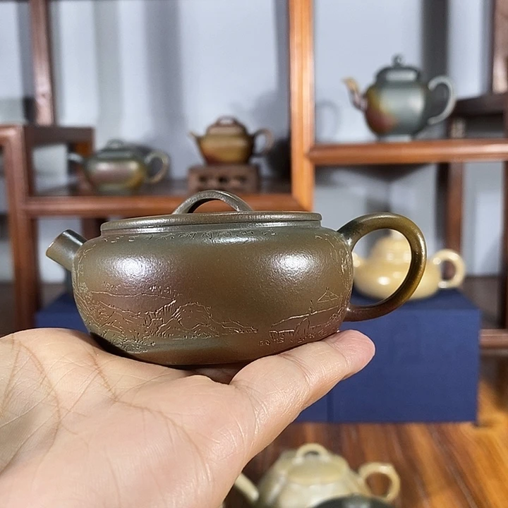 不***1茶壶紫砂100cc大彬诗意 朱泥