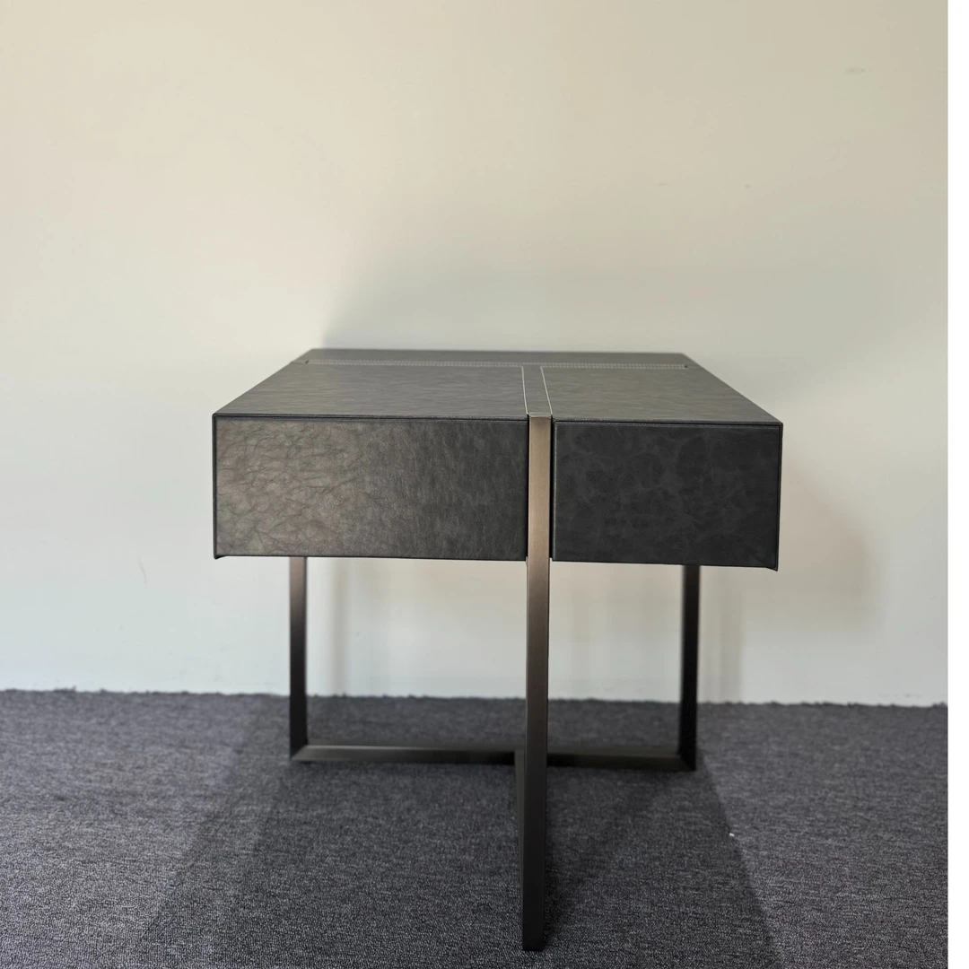 高脚款方几油蜡西皮极简北欧家用床头柜意式高角款