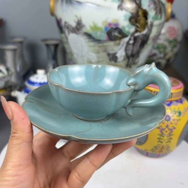 摆件汝窑龙首盏龙首盏