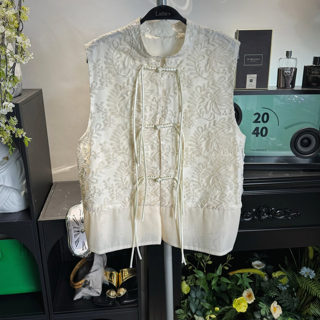 （春半）新中式国风流苏盘扣背心马甲外套无袖高级感百搭女士#C125