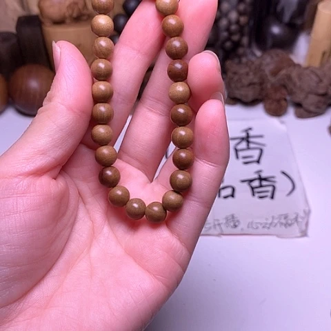 檀香木手串/手链檀香黑肉0.8/25单圈顺纹