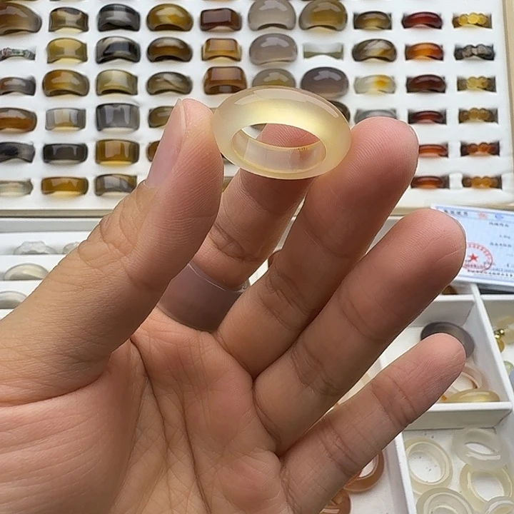 玛瑙/玉髓未镶嵌戒圈12圈福利