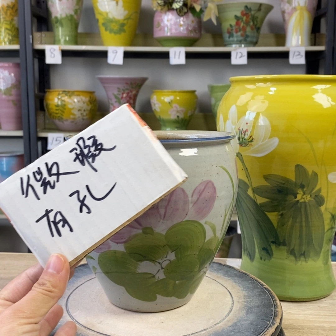景德镇手工手绘陶瓷花盆