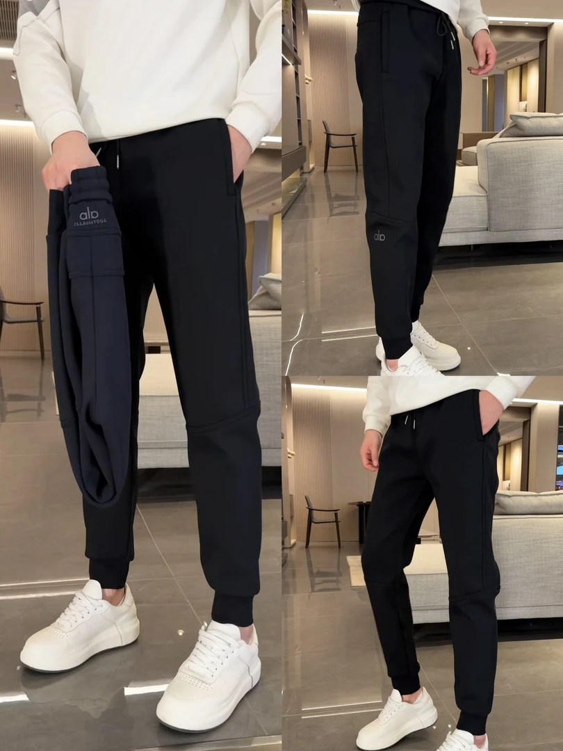 裤子长裤运动男士弹力针织卫裤修身保暖卫裤冬季秋季束脚加绒