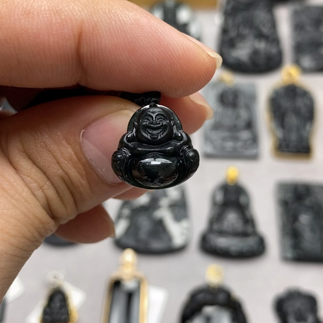 翡翠未镶嵌颈饰小佛公