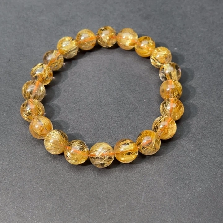 米***。未镶嵌发晶手串金钛晶