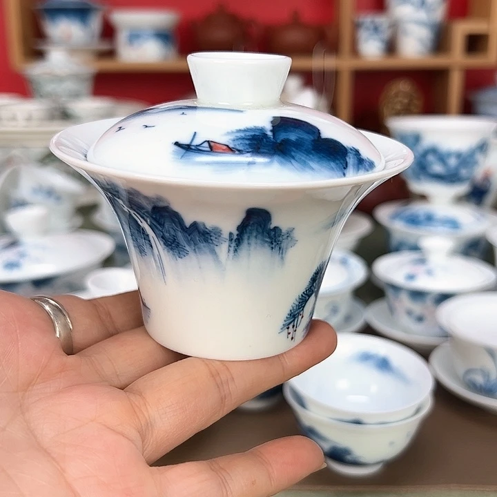 千里江山二才马蹄盖碗130ml*1