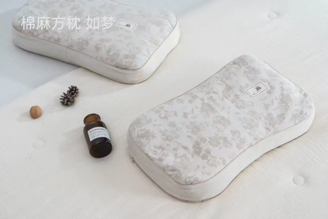 【颜色花型随机】新款棉麻荞麦枕可拆洗颈椎助眠拉链款家用枕 一只