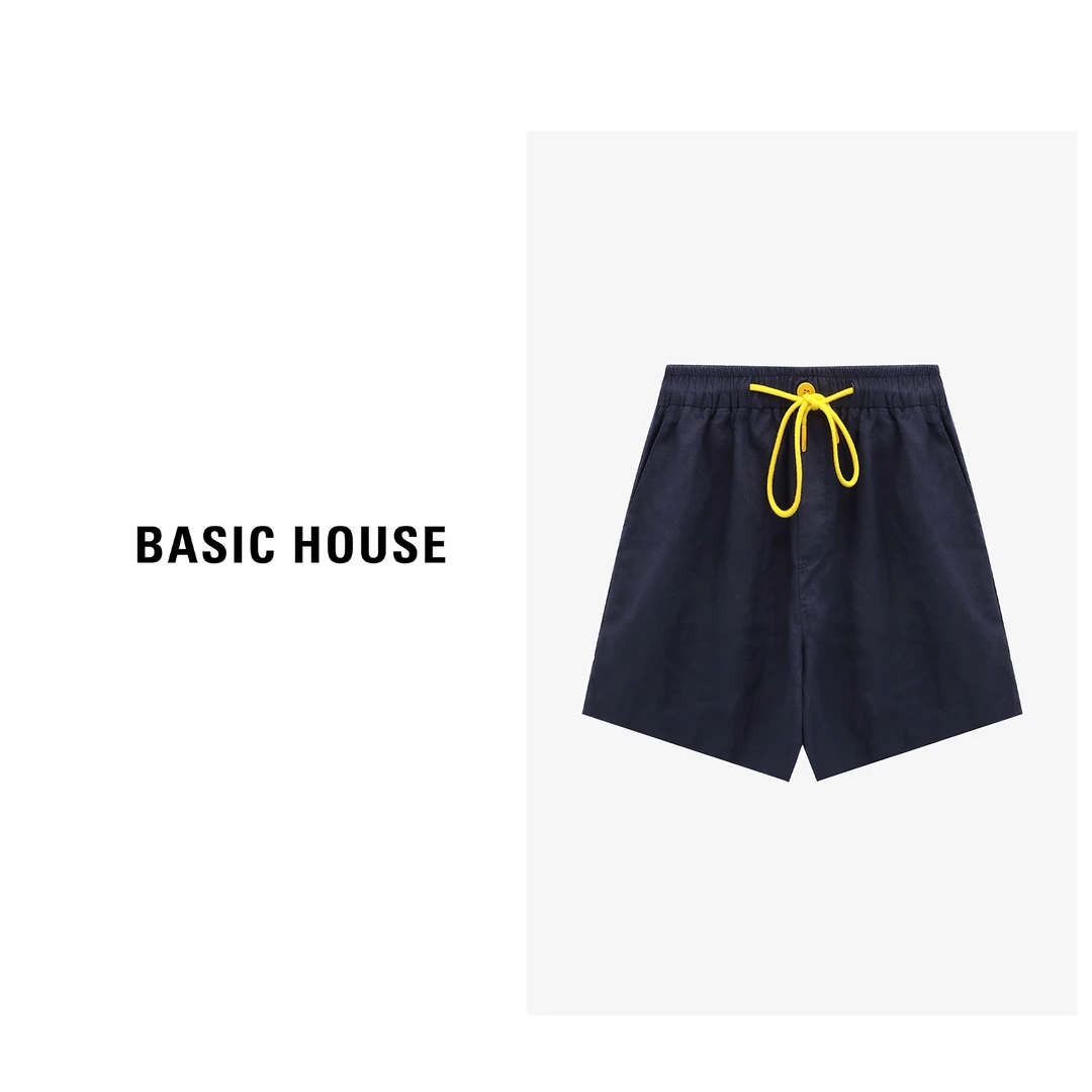 Basic House/百家好休闲百搭夏季莱赛尔宽松亚麻短裤-B0625B5DVZ2