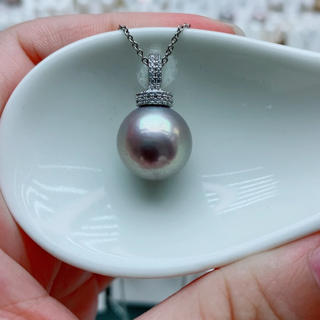 吊坠(赠链)银S925镶嵌淡水珍珠13mm