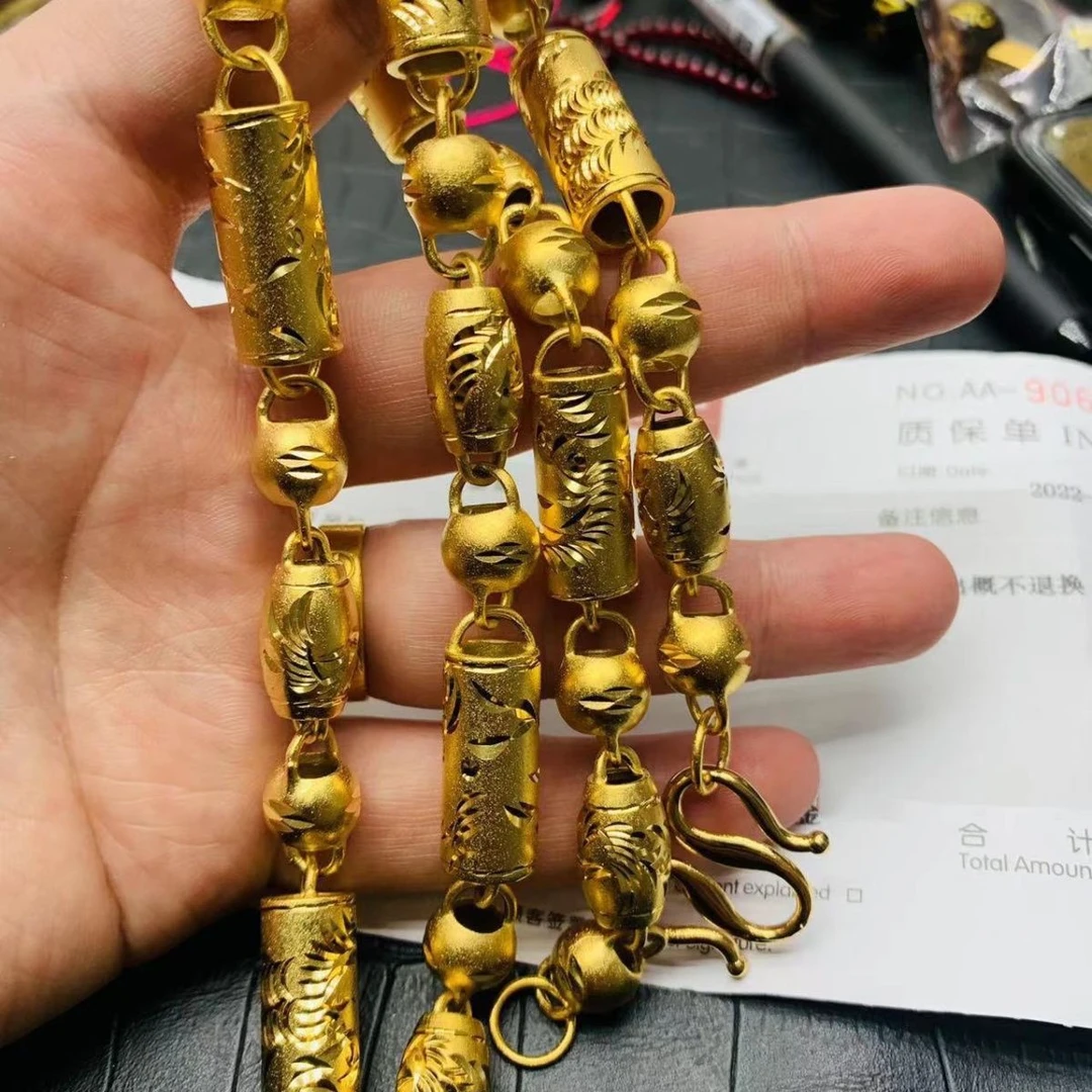 合金项链 合金项链 新款简约时尚金色男款全家福项链经典百搭