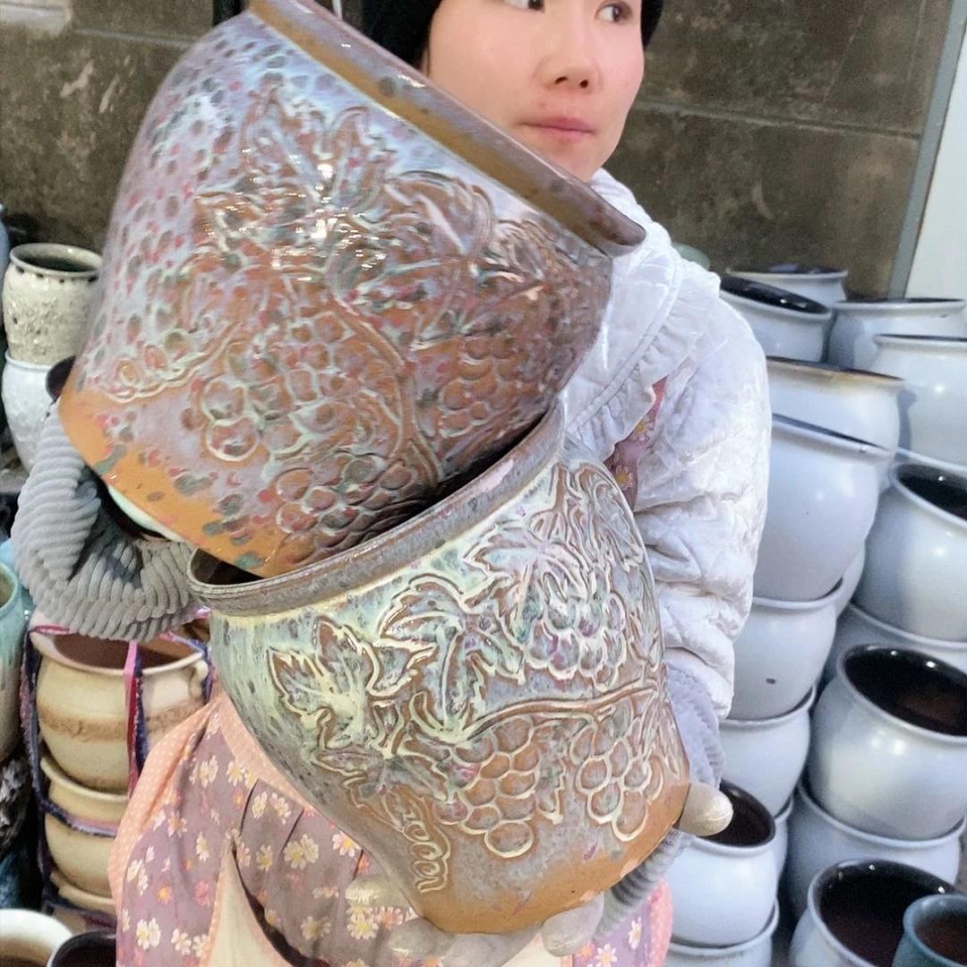 紫砂花盆瑕疵口20高20