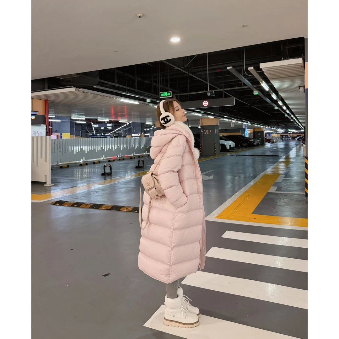Janie Yee“顶奢·大鹅被”95白鹅绒长款连帽羽绒服外套女 25A3380