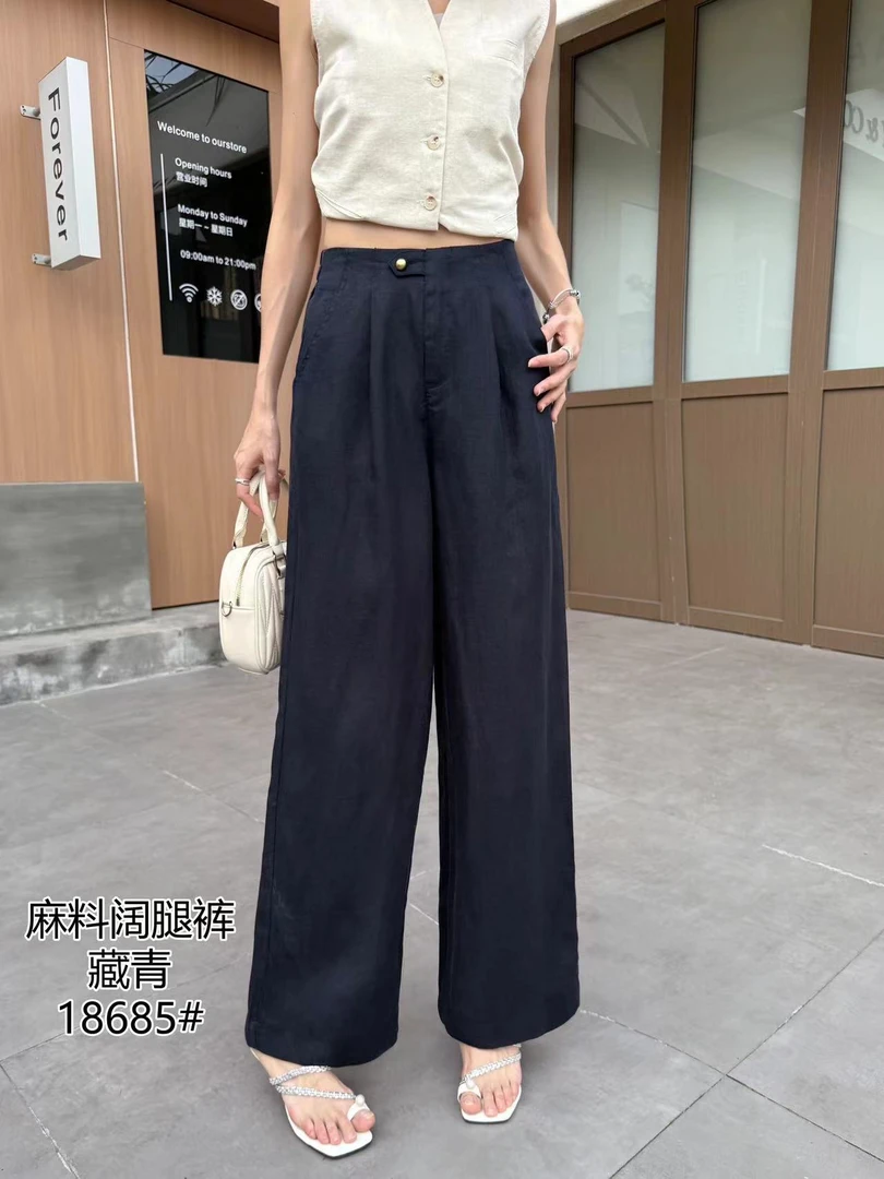 18685莱赛尔天丝加亚麻老钱风贵族神裤主打夏天凉爽舒适透气