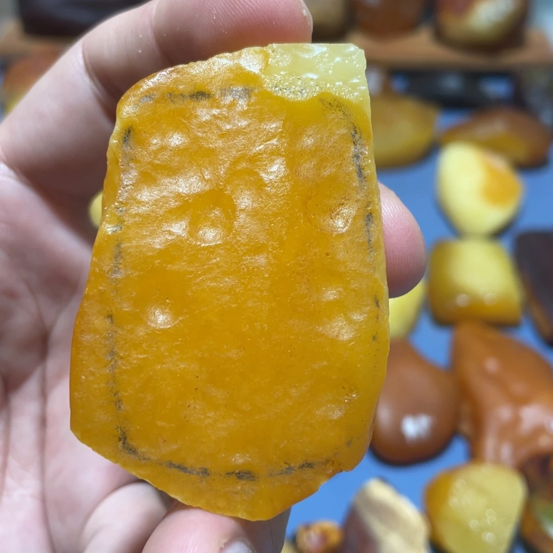未镶嵌定制蜜蜡牌子或椭圆，雕刻