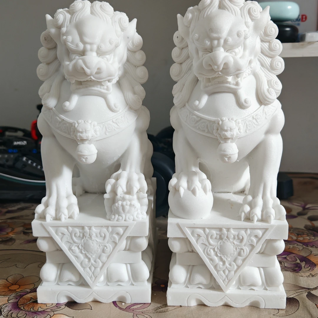 精雕汉白玉青石石狮子一对庭院装饰大门口