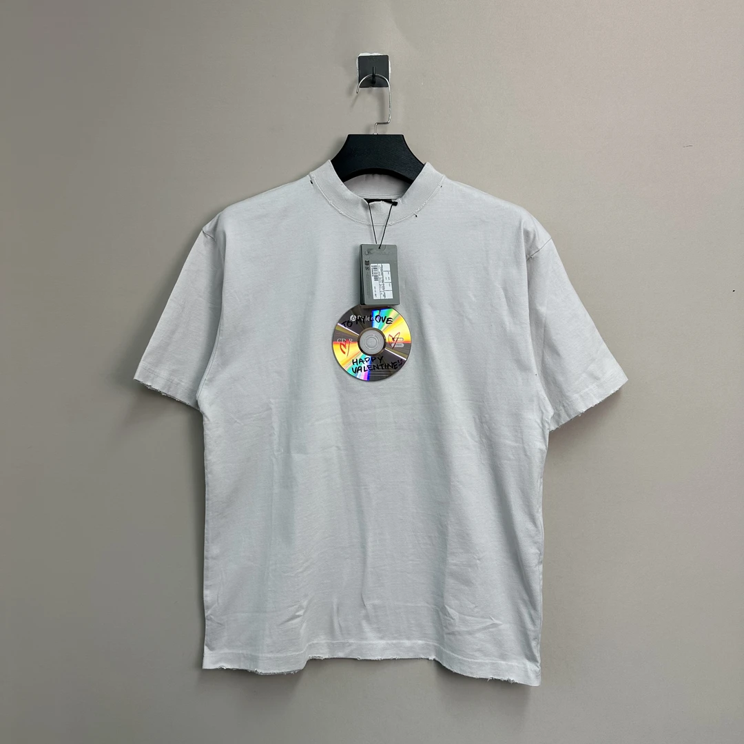 全新未使用 Balenciaga/巴黎世家 新款光盘破坏短袖/XS码/价5700