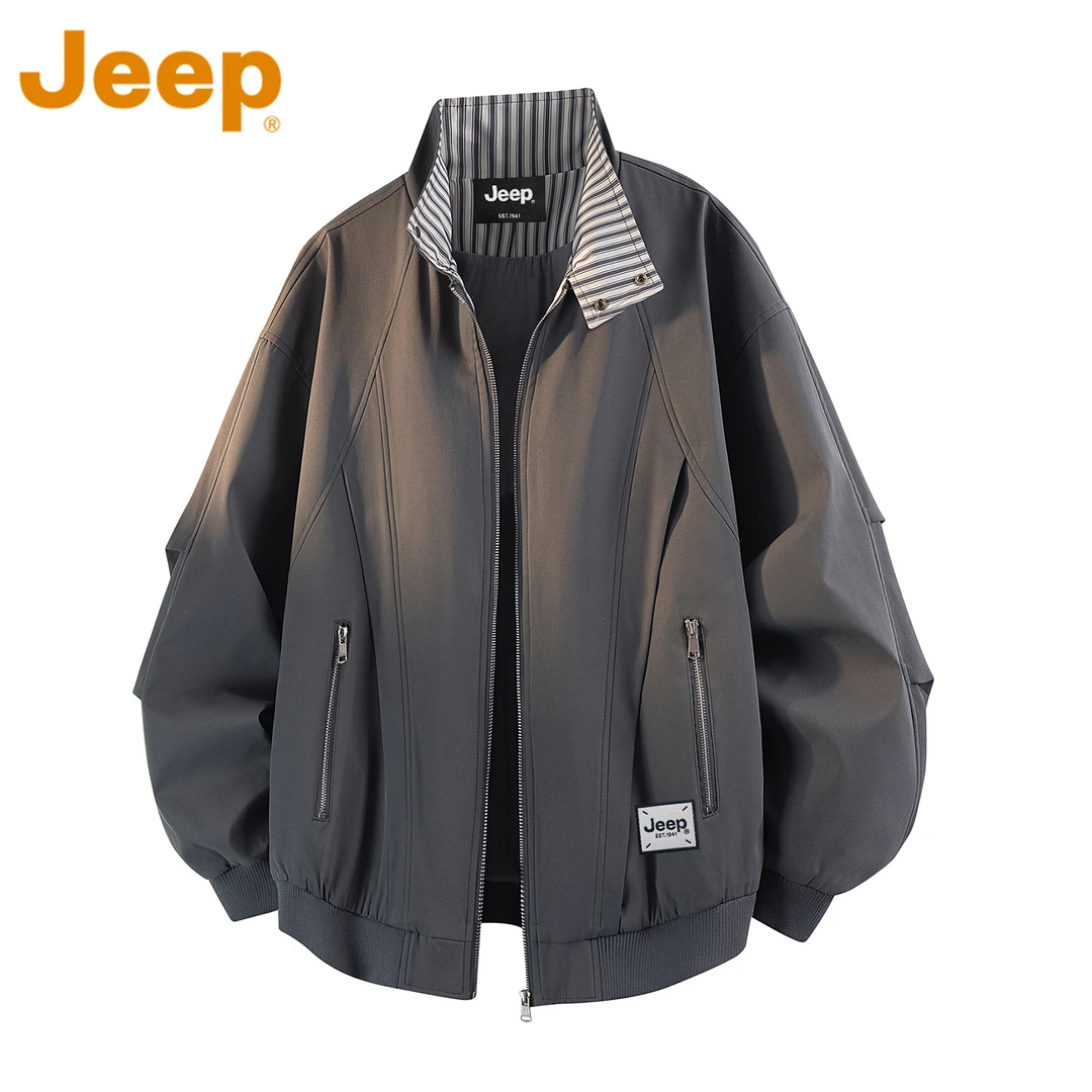 JEEP吉普哈灵顿立领夹克男款秋冬季美式潮牌宽松休闲男装上衣外套