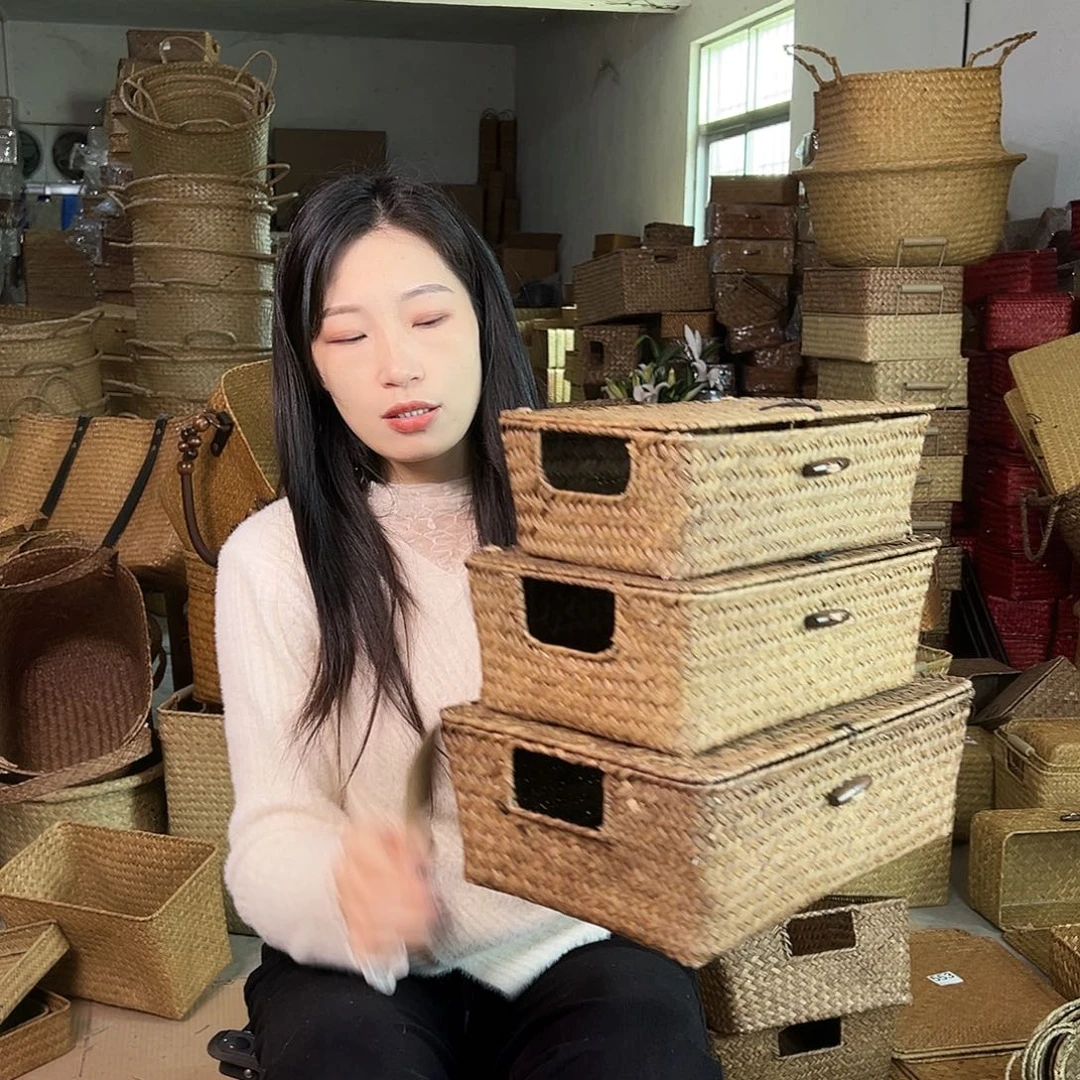 草编草编包/草编收纳盒带瑕疵