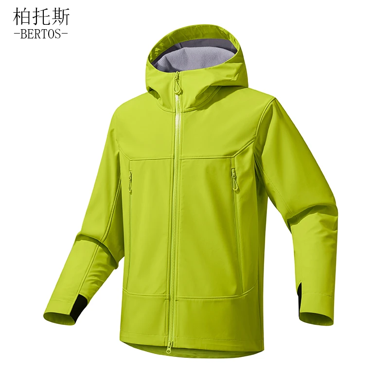 2025新款软壳冲锋衣鸟家男女同款三防户外登山服连帽秋冬夹克外套