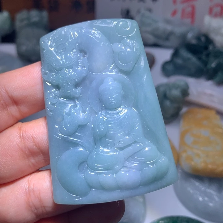 翡翠未镶嵌颈饰保真天然A货翡翠