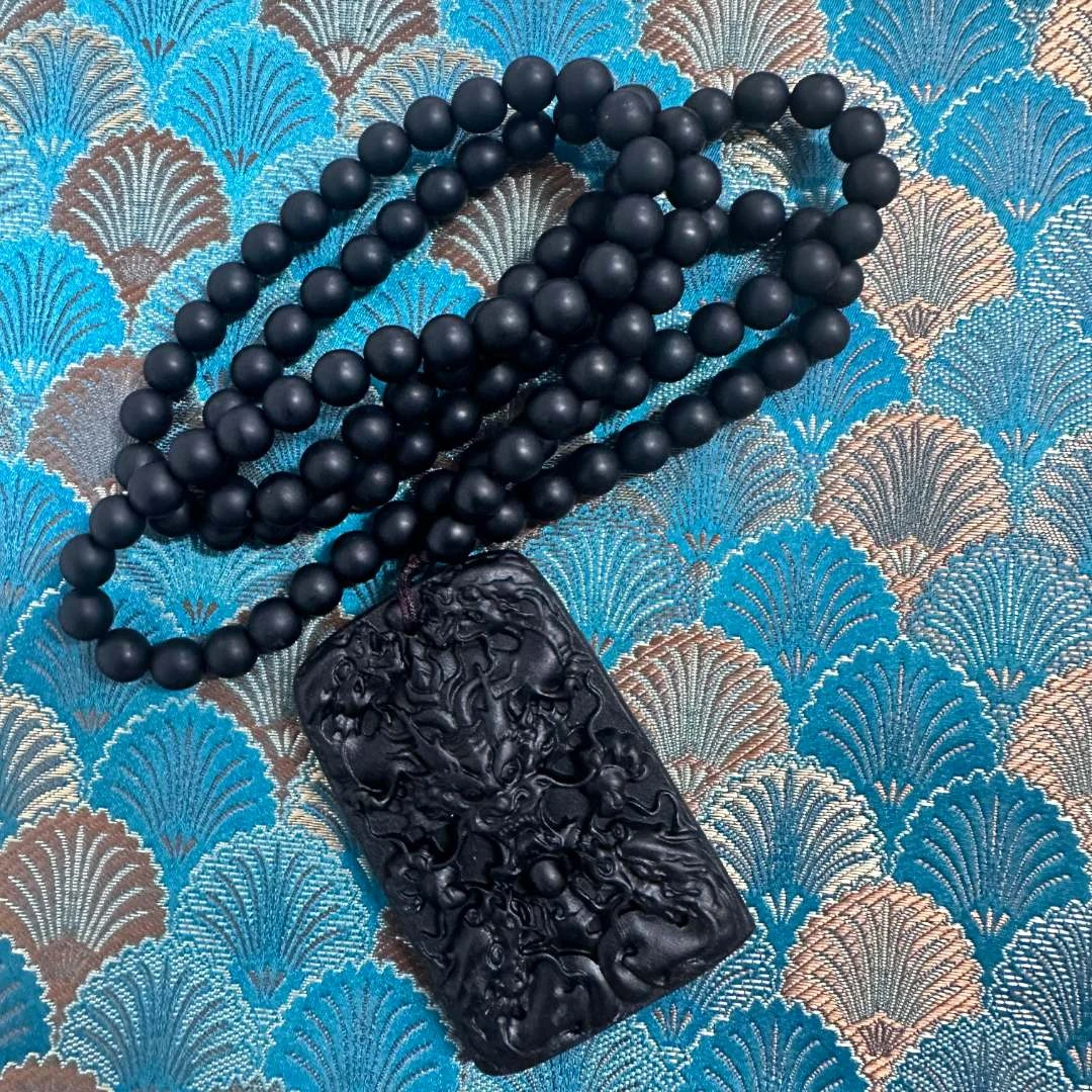 【器物炎灵 】黑色正龙牌吊坠yp