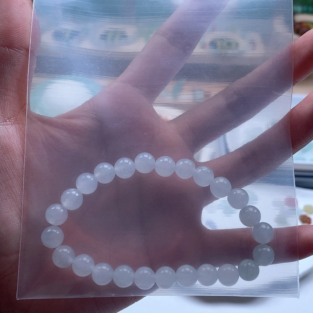 翡翠未镶嵌手链翡翠圆珠7.0包容不退换