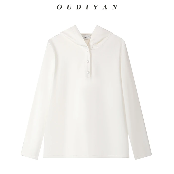 OUDIYAN | 小个子高端女装 秋季新款宽松休闲百搭连帽卫衣