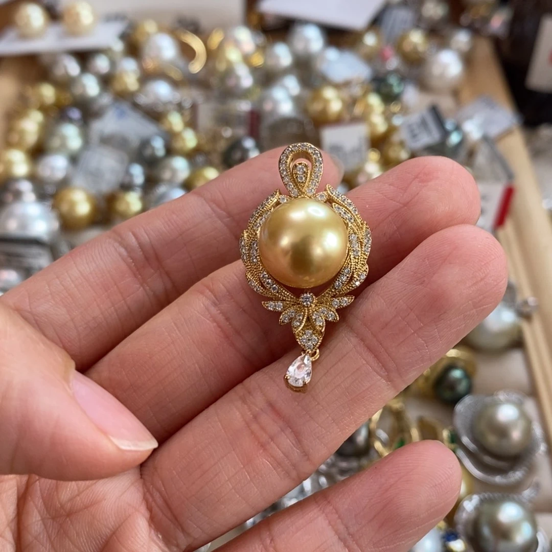 银S925镶嵌海水珍珠颈饰