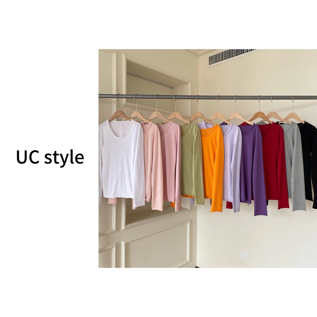 【UCSTYLE】A9189 ‘卷边打底2.0‘长袖T恤圆领显瘦 主播穿S码