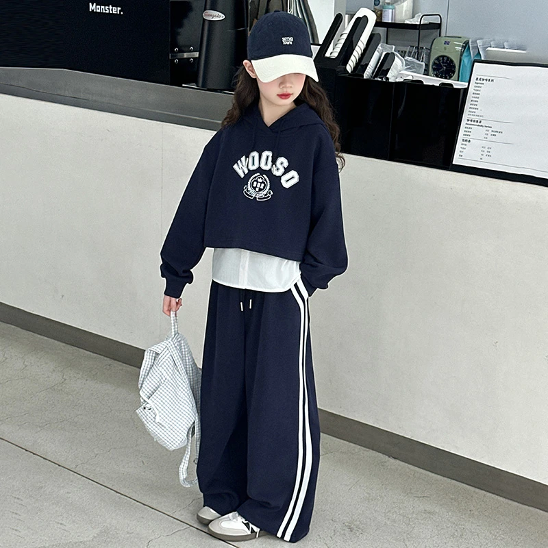 女童秋装套装2025新款儿童洋气卫衣女大童女孩韩版春秋运动两件套