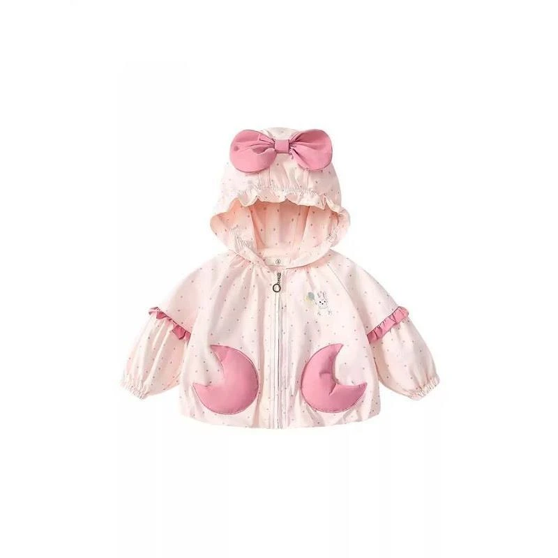 女童外套秋装2025新款儿童洋气时髦小童公主衣服宝宝连帽上衣春秋