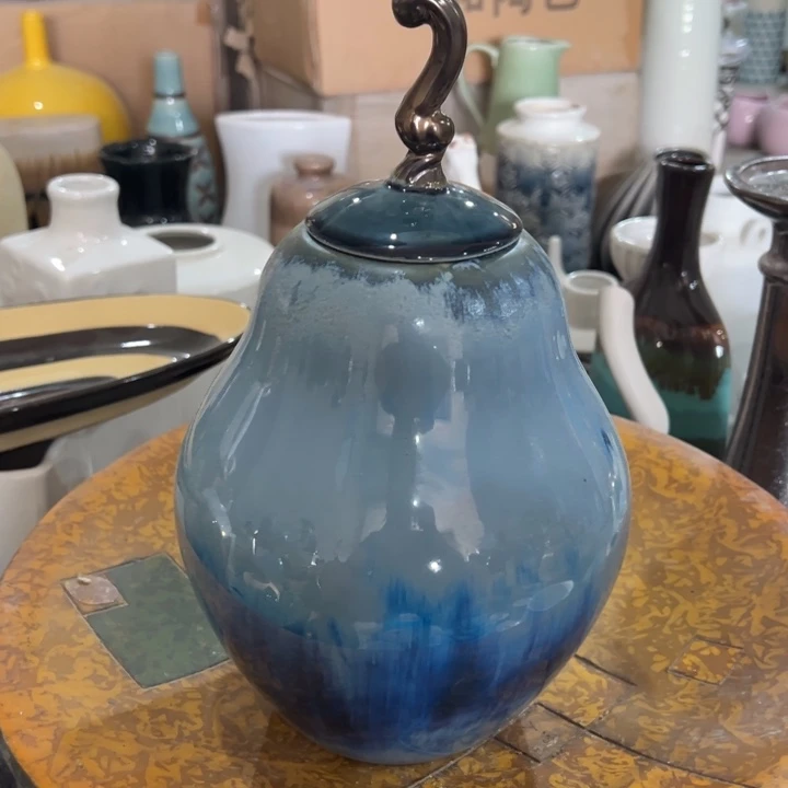 瓷花瓶摆件外贸出口（微瑕）高31宽7公分