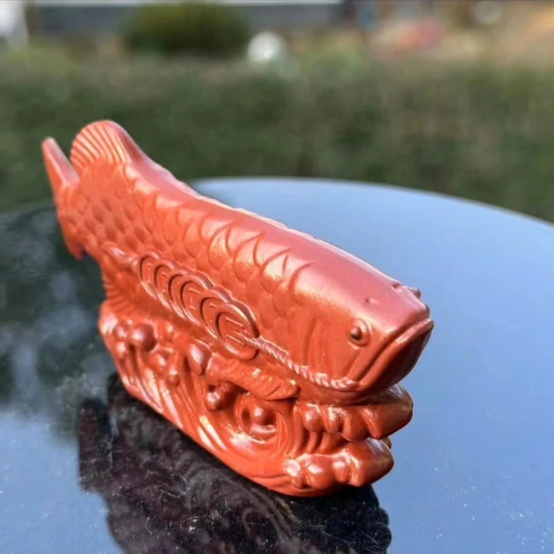 宜兴原矿紫砂泥料新品茶宠茶玩--金龙鱼