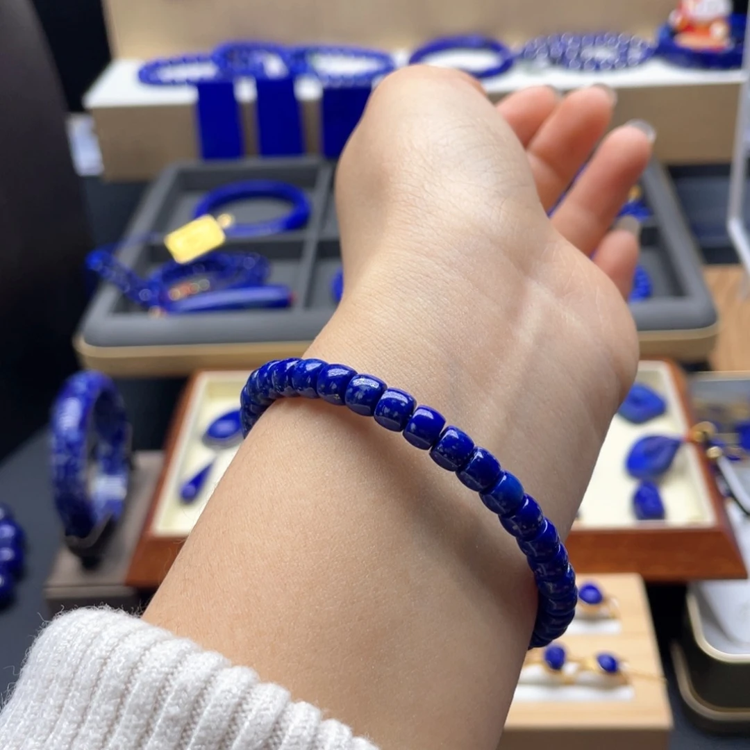 未镶嵌青金石手链6mm直切