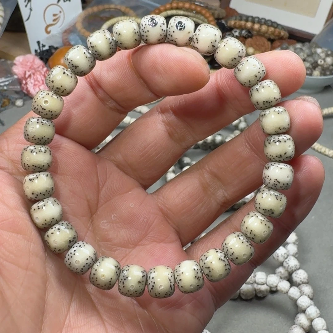 吊坠星月菩提8/7mm星月菩提石玉料一线留白单圈手串