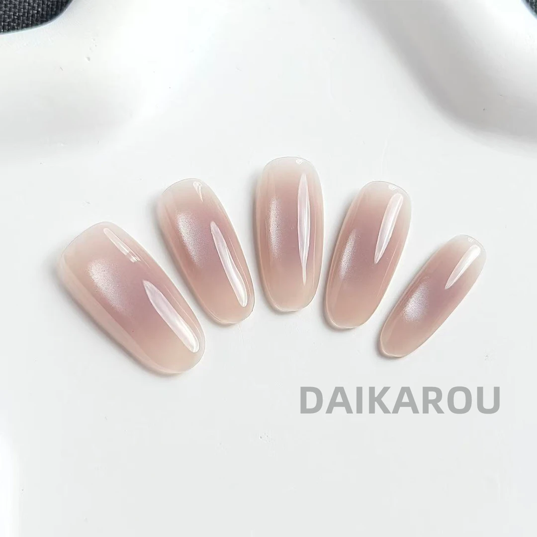 紫雾谜光 黛卡柔 预售 哇擦么 短椭圆 中椭圆 手工穿戴甲10片