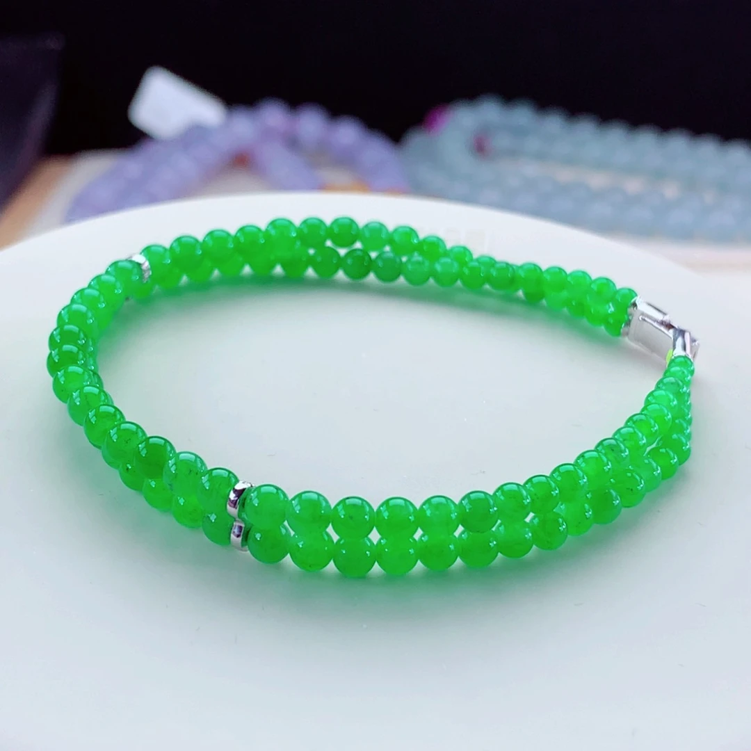 翡翠手链未镶嵌阳绿