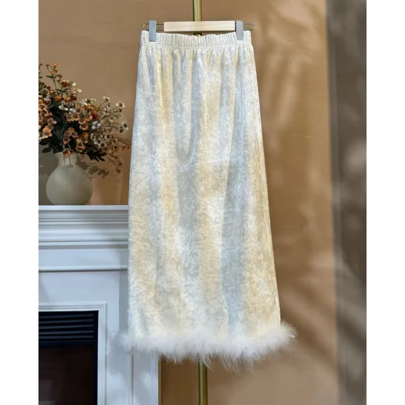 新中式国风女装入秋穿搭丝绒气质半身裙2024C6663媛媛蒂莎仓