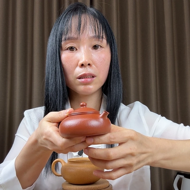 紫砂茶壶全手工瑕玼品朱泥寒江