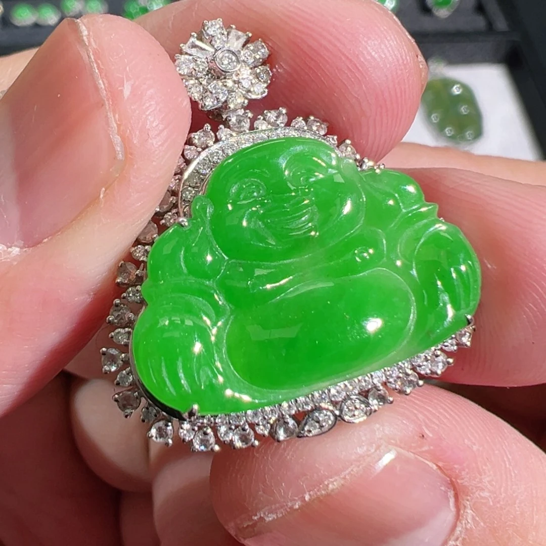 【闪购商品】翡翠吊坠(不含链)18K金镶嵌